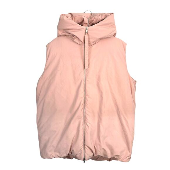 Jil Sander Pink Hooded Down Puffer Vest NWT Duck Down Size 40 US 10 - Picture 2 of 13